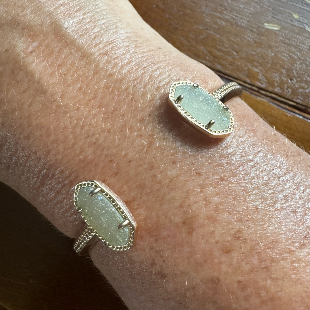 Kendra Scott Rose Gold Elton Irridescent Drusy Cuff Bracelet